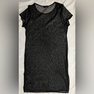 Midi-length Mesh T-shirt Dress